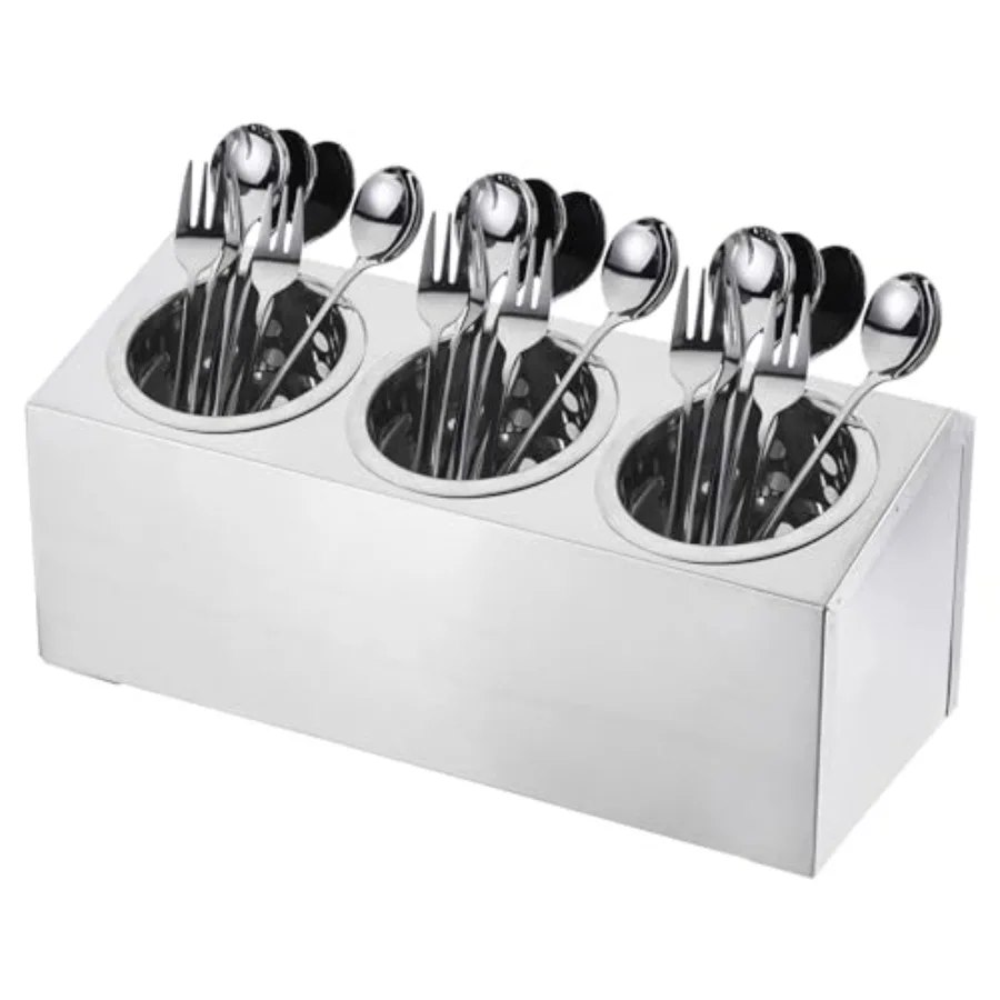 Kitchen Utensil Holder, Stainless Steel Cylinder Flatware Silverware Utensil Holder with 3 Compartments, Caddy Drying Rack Coun
Kitchen Utensil Holder, Stainless Steel Cylinder Flatware Silverware Utensil Holder with 3 Compartments, Caddy Drying Rack Coun
