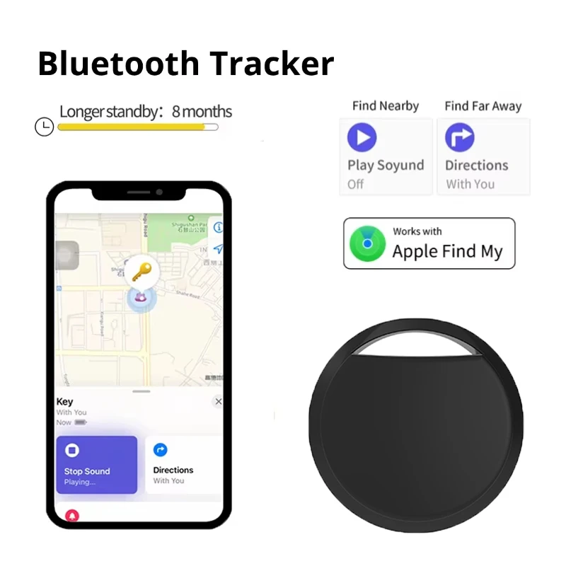 Smart Bluetooth GPS Tracker Work compatible with Apple Find My APP Airtag Anti Lost Reminder Device MFI Rated Locator Key Finder
Smart Bluetooth GPS Tracker Work compatible with Apple Find My APP Airtag Anti Lost Reminder Device MFI Rated Locator Key Finder
