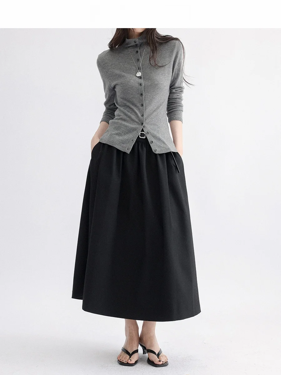 Юбка-трапеция CHACHA для ранней весны, универсальная, черная, с высокой талией, плиссированная, объемная, средней длины
Юбка-трапеция CHACHA для ранней весны, универсальная, черная, с высокой талией, плиссированная, объемная, средней длины