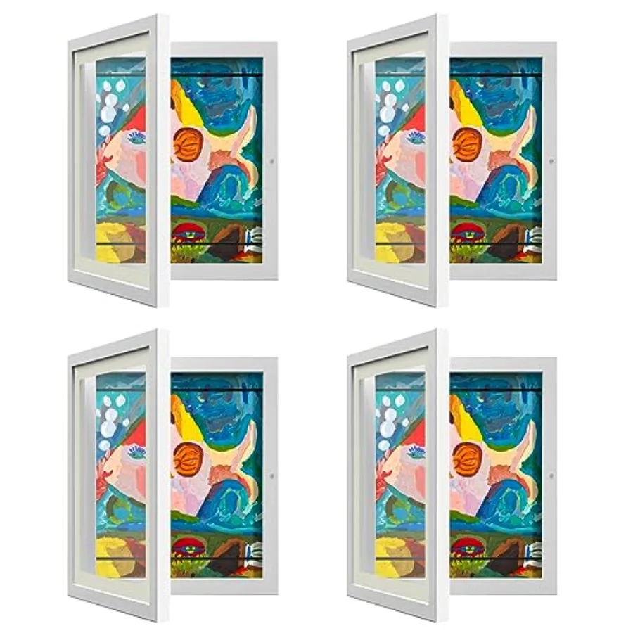 4 Pack Art Frame Artwork Frames Changeable 8 x10.5 with Mat and 9 x12 Without Mat White Front Opening Picture Storage Frame for
4 Pack Art Frame Artwork Frames Changeable 8 x10.5 with Mat and 9 x12 Without Mat White Front Opening Picture Storage Frame for