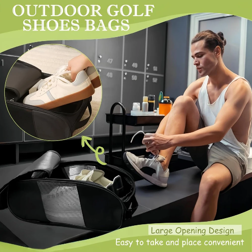 1PC Waterproof Golf Shoe Bag, Ventilated Oxford Fabric Sports Shoe Organizer for Travel & Outdoor Activities
1PC Waterproof Golf Shoe Bag, Ventilated Oxford Fabric Sports Shoe Organizer for Travel & Outdoor Activities
