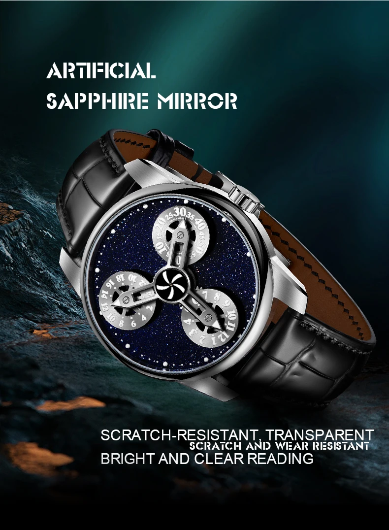 OBLVLO мужские автоматические часы 41 мм роскошные механические наручные часы 50 м водостойкий сапфировый светящийся кожаный ремешок вращение 3 циферблата 
OBLVLO мужские автоматические часы 41 мм роскошные механические наручные часы 50 м водостойкий сапфировый светящийся кожаный ремешок вращение 3 циферблата