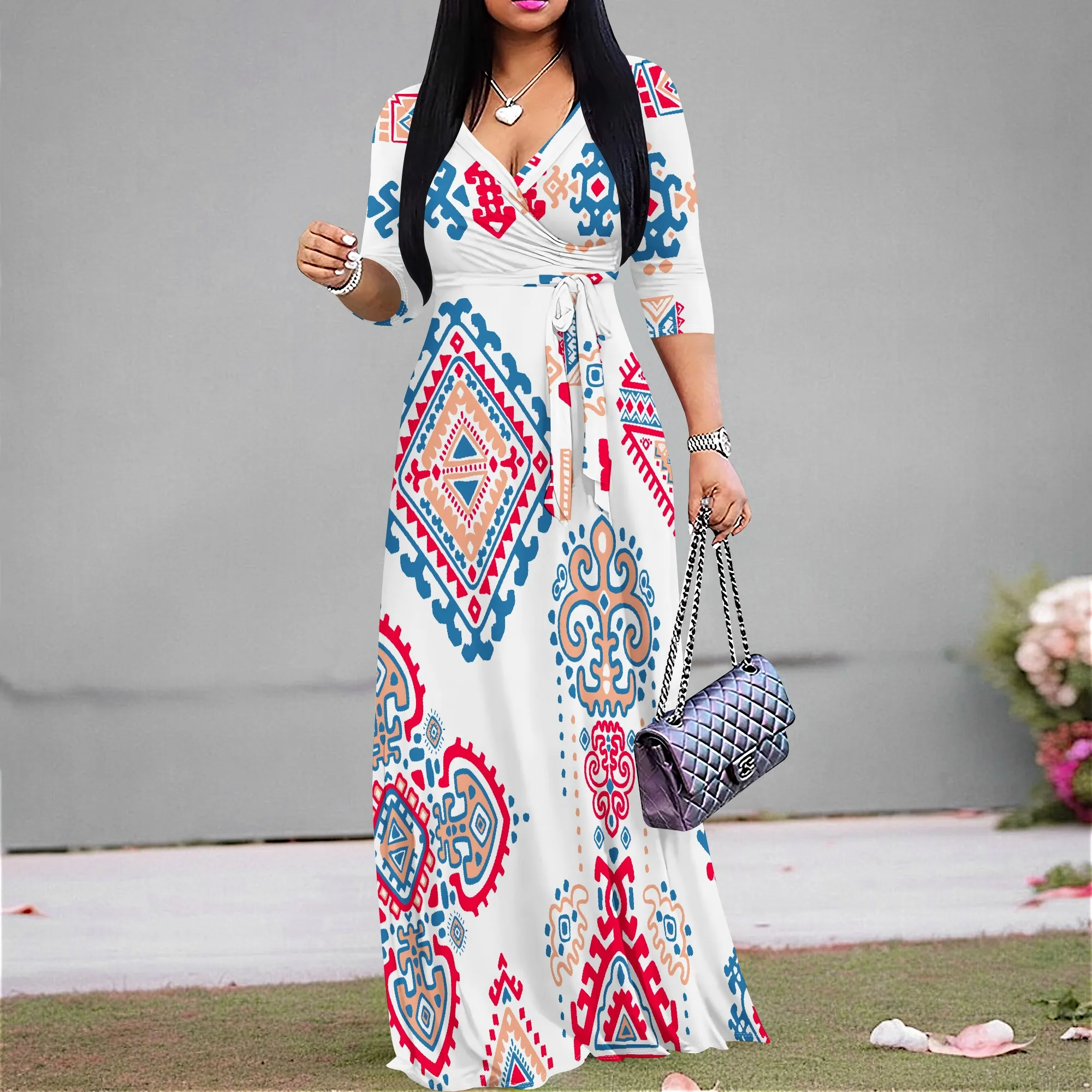 Women's Short Sleeve Sexy V Neck Loose Boho Long Dress Fashion Printed Split Hem Club Party Casual Vacation Maxi Dress
Women's Short Sleeve Sexy V Neck Loose Boho Long Dress Fashion Printed Split Hem Club Party Casual Vacation Maxi Dress