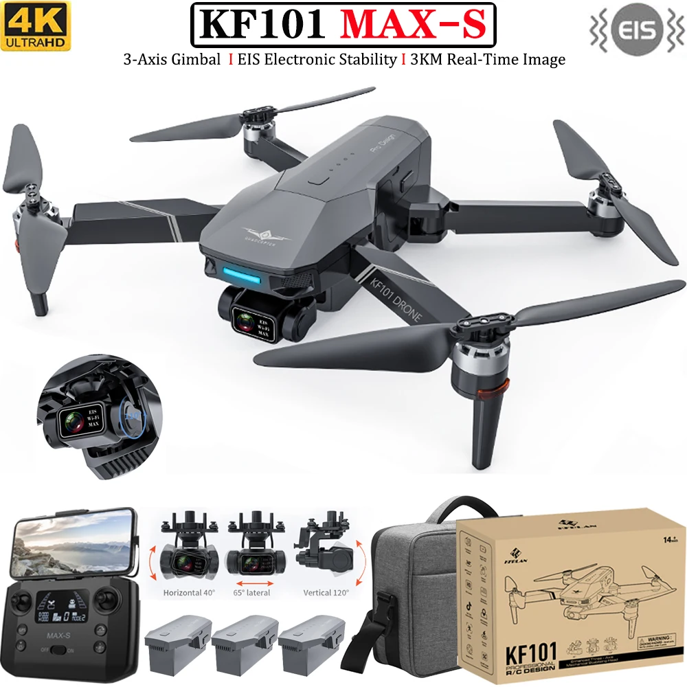 Новый Дрон KF101 MAX-S 4K Профессиональная HD-камера 3-осевой подвес 3 км GPS 5G WIFI EIS FPV Бесщеточный радиоуправляемый квадрокоптер Игрушка для детей
Новый Дрон KF101 MAX-S 4K Профессиональная HD-камера 3-осевой подвес 3 км GPS 5G WIFI EIS FPV Бесщеточный радиоуправляемый квадрокоптер Игрушка для детей