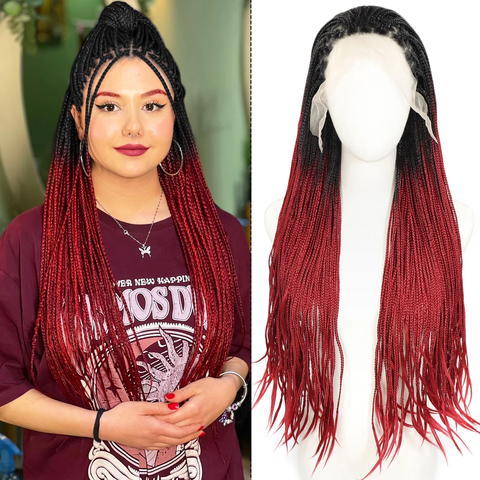 Ombre 99J Бордовый Box Плетеные Парики Косы Для Чернокожих Женщин 26 Дюймов Длинные Африканские Вязаные Крючком Косы Синтетические Волосы 13x3 Парик Фронта Шнурка
Ombre 99J Бордовый Box Плетеные Парики Косы Для Чернокожих Женщин 26 Дюймов Длинные Африканские Вязаные Крючком Косы Синтетические Волосы 13x3 Парик Фронта Шнурка
