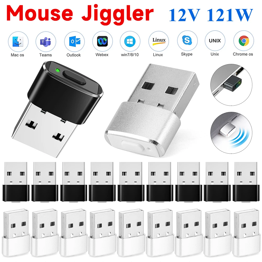 Мини-мышь Jiggler, кнопка включения/выключения, USB-шейкер с автоматическим перемещением курсора, незаметный Plug and Play, удерживает потерю для настольного ноутбука
Мини-мышь Jiggler, кнопка включения/выключения, USB-шейкер с автоматическим перемещением курсора, незаметный Plug and Play, удерживает потерю для настольного ноутбука