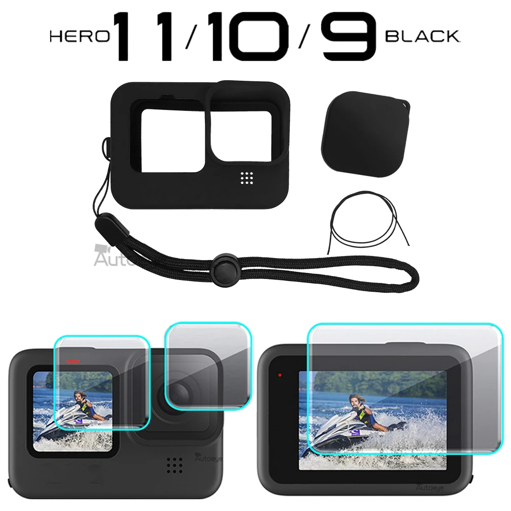 Защитная силиконовая пленка для GoPro Hero 11 10 9, черное закаленное стекло, Защитная пленка для экрана, крышка для объектива, аксессуар для Go Pro 9
Защитная силиконовая пленка для GoPro Hero 11 10 9, черное закаленное стекло, Защитная пленка для экрана, крышка для объектива, аксессуар для Go Pro 9