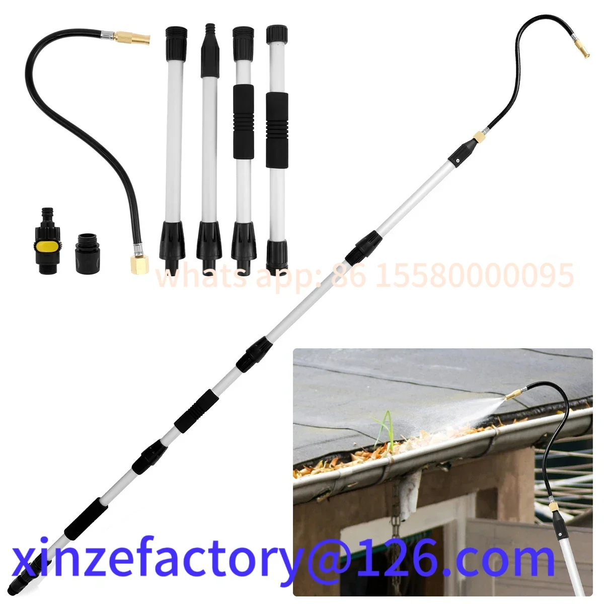 Customizable Bendable High pressure washer nozzle 3/4Inch threaded with Extension rod Roofing Gutter Cleaning Tool
Customizable Bendable High pressure washer nozzle 3/4Inch threaded with Extension rod Roofing Gutter Cleaning Tool
