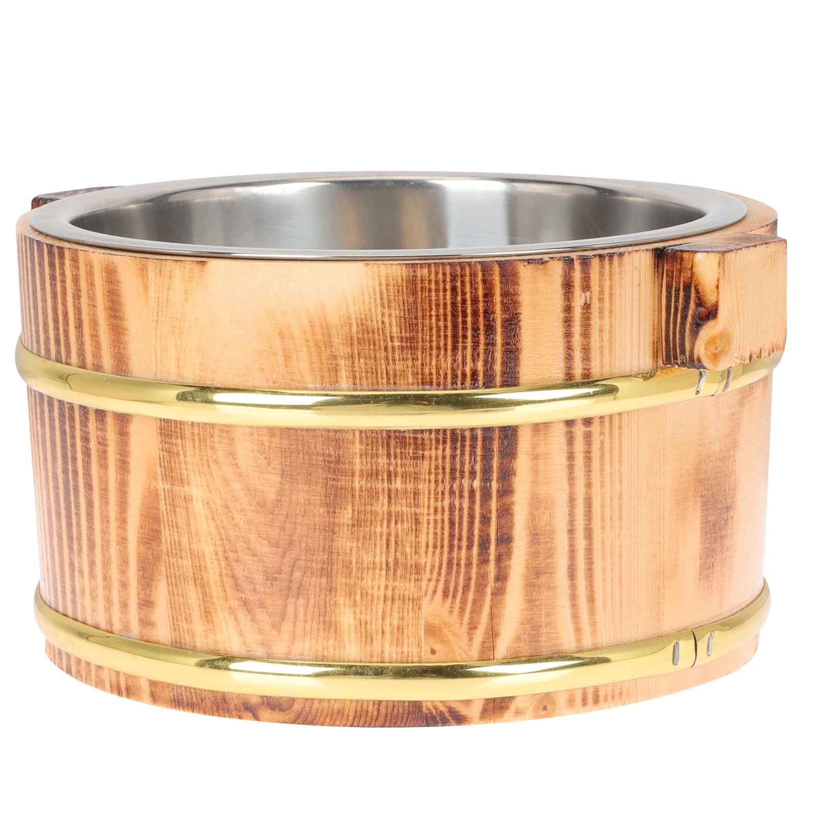 Food Storage Bucket Natural Solid Wood Rice Bowl Sushi Serving Mixing Barrel Wooden Bowls Stainless Steel Holder
Food Storage Bucket Natural Solid Wood Rice Bowl Sushi Serving Mixing Barrel Wooden Bowls Stainless Steel Holder