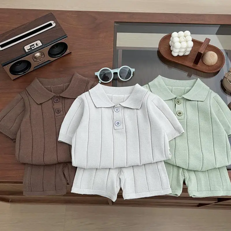 2026 Summer New Baby Short Sleeve Clothes Set Boys Girls Thin Lapel T Shirts + Shorts 2pcs Suit Toddler Casual Knitted Outfits
2026 Summer New Baby Short Sleeve Clothes Set Boys Girls Thin Lapel T Shirts + Shorts 2pcs Suit Toddler Casual Knitted Outfits