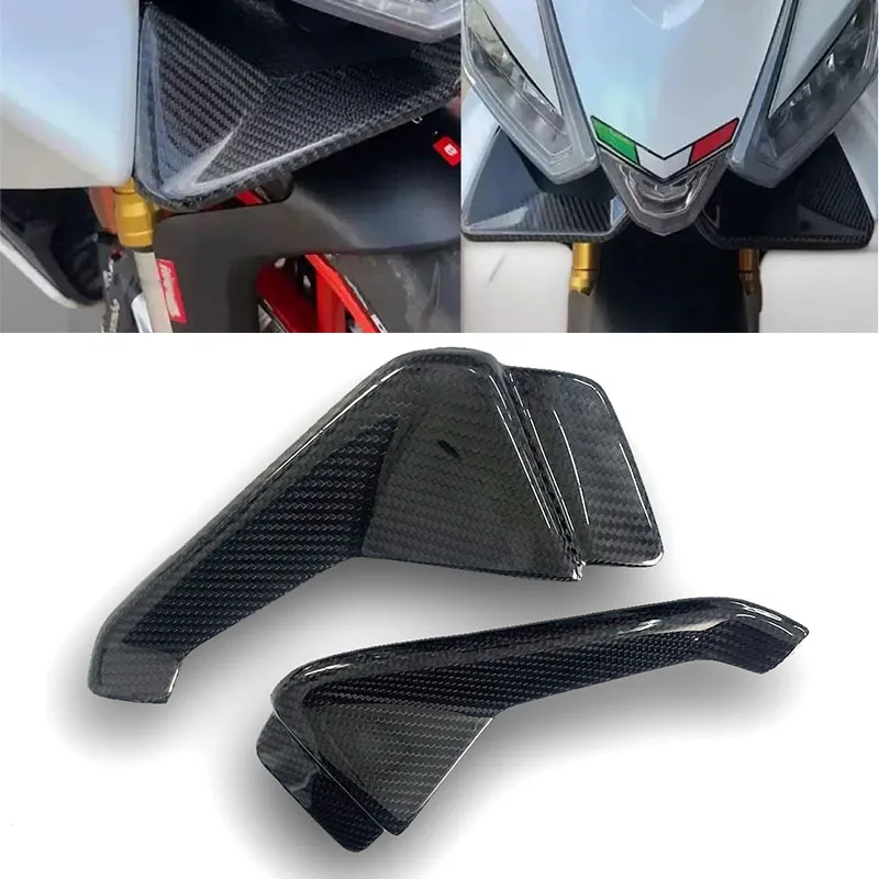 Передняя крышка из углеродного волокна для Aprilia RS660 RS 660 2020-2024, конусный аэродинамический обтекатель, крылышки 
Передняя крышка из углеродного волокна для Aprilia RS660 RS 660 2020-2024, конусный аэродинамический обтекатель, крылышки