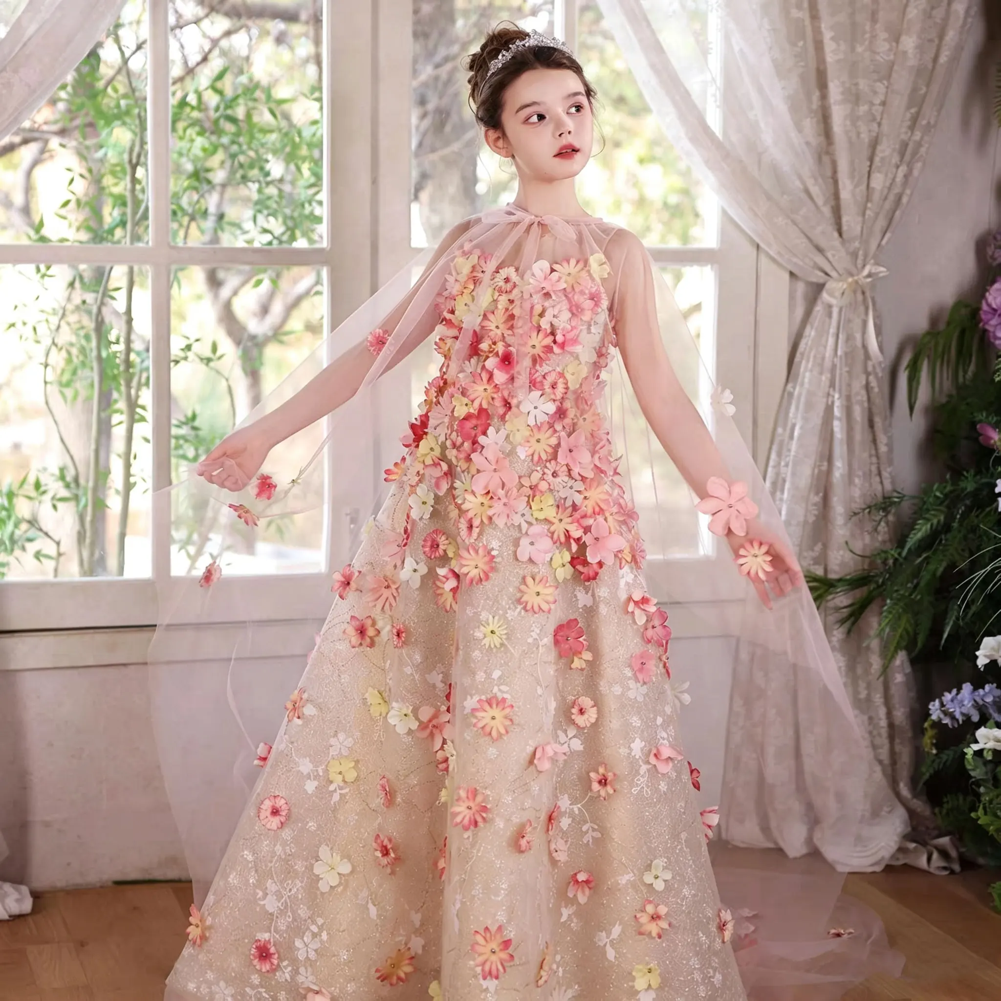 Jill Wish J053 Pink Colorful Flower Girl Dresses 3D Flowers Sleeveless Kids Wedding Birthday Party Gown Princess Pageant
Jill Wish J053 Pink Colorful Flower Girl Dresses 3D Flowers Sleeveless Kids Wedding Birthday Party Gown Princess Pageant