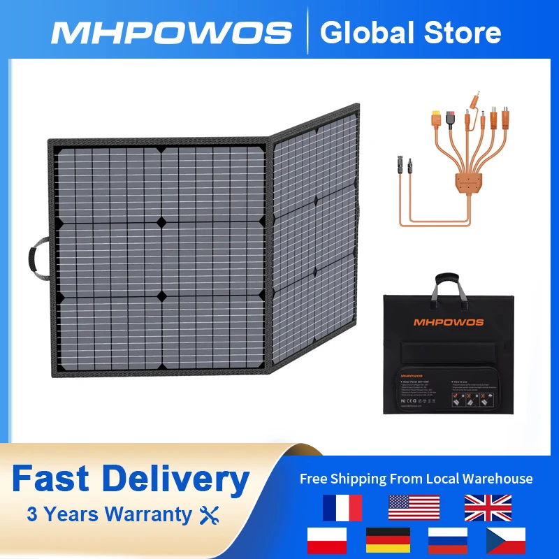 MHPOWOS 110W Foldable Solar Panel 20V Portable Solar Charger Waterproof for Solar Generator Power Station Van Outdoor Camping
MHPOWOS 110W Foldable Solar Panel 20V Portable Solar Charger Waterproof for Solar Generator Power Station Van Outdoor Camping