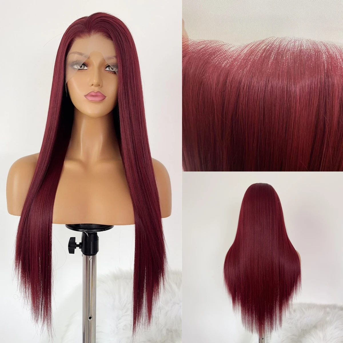 13x4 Red Wig Wine Burgundy Colored Wigs for Women 26 Inches Straight Lace Front Wig High Quality Synthetic Lace Front Wig Daily
13x4 Red Wig Wine Burgundy Colored Wigs for Women 26 Inches Straight Lace Front Wig High Quality Synthetic Lace Front Wig Daily