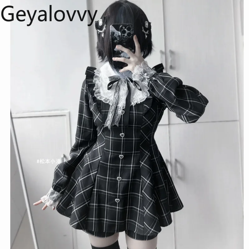 Милое кружевное платье в студенческом стиле с бантом для девочек, клетчатая рубашка в полоску с высокой талией и длинными рукавами, комплект из двух предметов
Милое кружевное платье в студенческом стиле с бантом для девочек, клетчатая рубашка в полоску с высокой талией и длинными рукавами, комплект из двух предметов