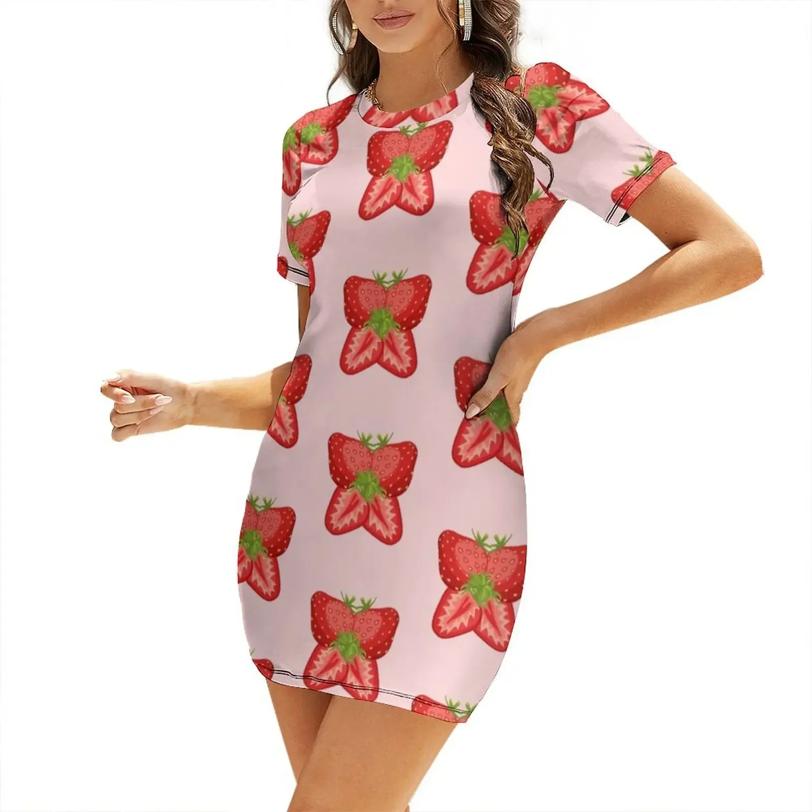 butterfly strawberry Short-Sleeved Dress sexy dress Women's summer dress
butterfly strawberry Short-Sleeved Dress sexy dress Women's summer dress