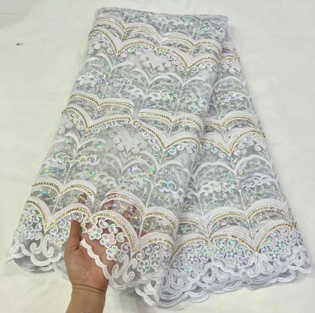 African Sequins Lace Fabric 2023 High Quality Lace Embroidered Fabrics 5Yards French Tulle Lace Material for Dress MH5410
African Sequins Lace Fabric 2023 High Quality Lace Embroidered Fabrics 5Yards French Tulle Lace Material for Dress MH5410
