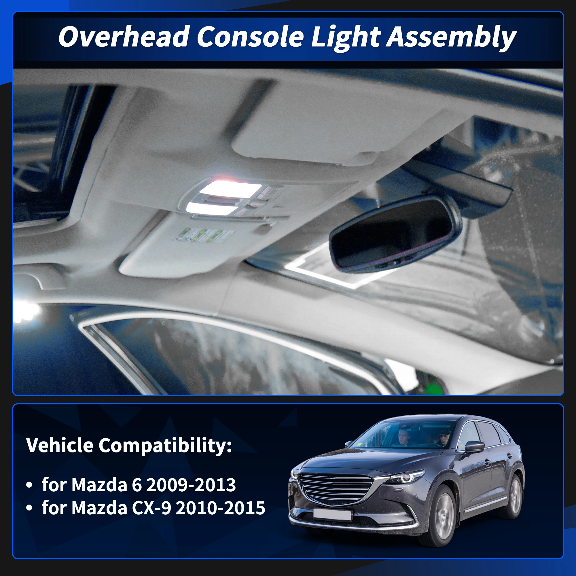 UXCELL Dome Light Overhead Console Assembly for Mazda 6 09-13 for CX-9 10-15 Beige
UXCELL Dome Light Overhead Console Assembly for Mazda 6 09-13 for CX-9 10-15 Beige