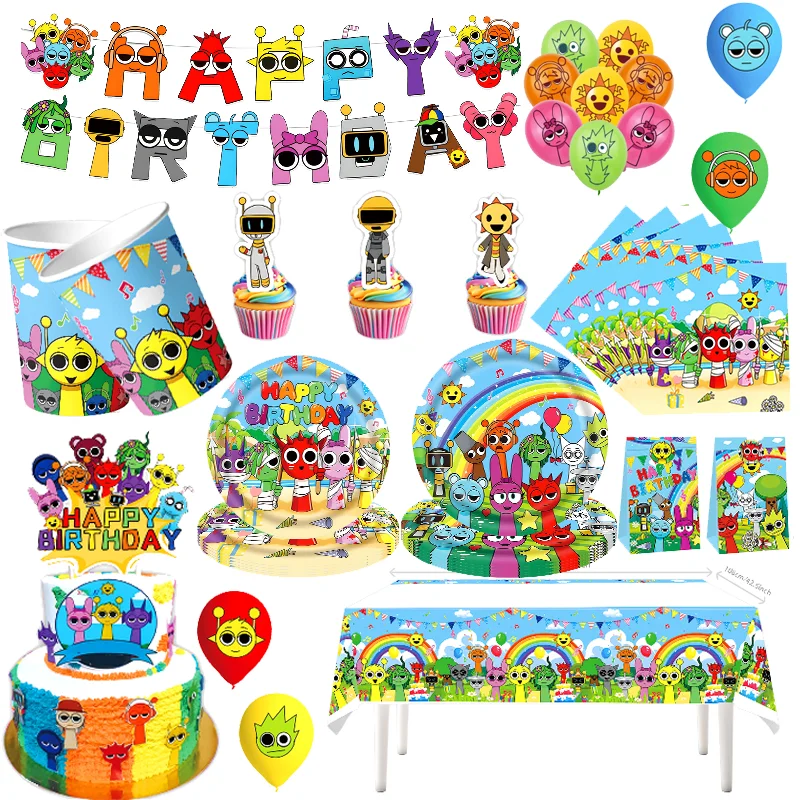 Sprunki Birthday Party Decoration Sprunky Theme Tableware Kit Cup Plate Napkin Backdrop Banner Kids Birthday Party Deco Supplies
Sprunki Birthday Party Decoration Sprunky Theme Tableware Kit Cup Plate Napkin Backdrop Banner Kids Birthday Party Deco Supplies