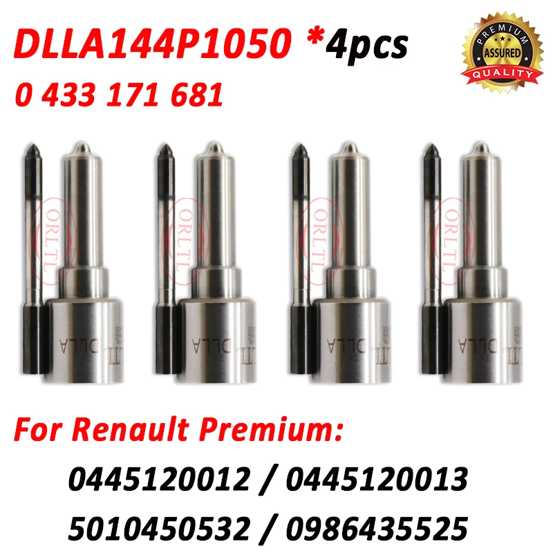 4pcs DLLA144P1050 0433171681 Diesel Fuel Injector Nozzle DLLA 144 P 1050 for Renault Premium 0445120012 0445120013 5010450532
4pcs DLLA144P1050 0433171681 Diesel Fuel Injector Nozzle DLLA 144 P 1050 for Renault Premium 0445120012 0445120013 5010450532