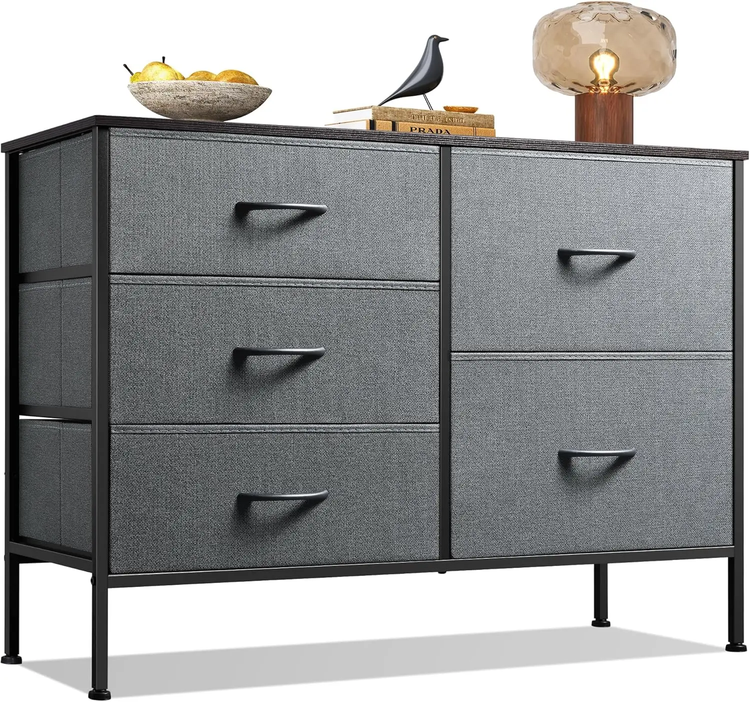 Dresser for Bedroom with 5 Drawers, Wide Storage Dresser with Drawer Organizers, Chest of Drawers, Fabric Dressers for Living
Dresser for Bedroom with 5 Drawers, Wide Storage Dresser with Drawer Organizers, Chest of Drawers, Fabric Dressers for Living