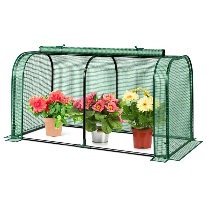 Mini Tunnel Greenhouse with Roll-up Zipper Door-Green
Mini Tunnel Greenhouse with Roll-up Zipper Door-Green