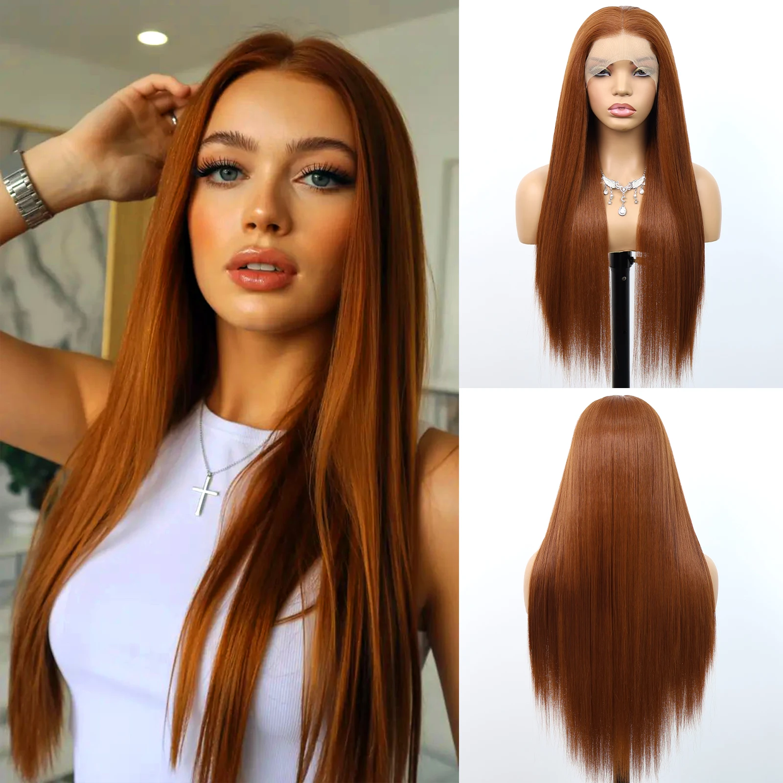 Синтетический парик Aubree с кружевной передней частью 13*4, предварительно прорезанный, 28 дюймов, длинный, прямой, рыжий, для женщин, на каждый день, термостойкий
Синтетический парик Aubree с кружевной передней частью 13*4, предварительно прорезанный, 28 дюймов, длинный, прямой, рыжий, для женщин, на каждый день, термостойкий
