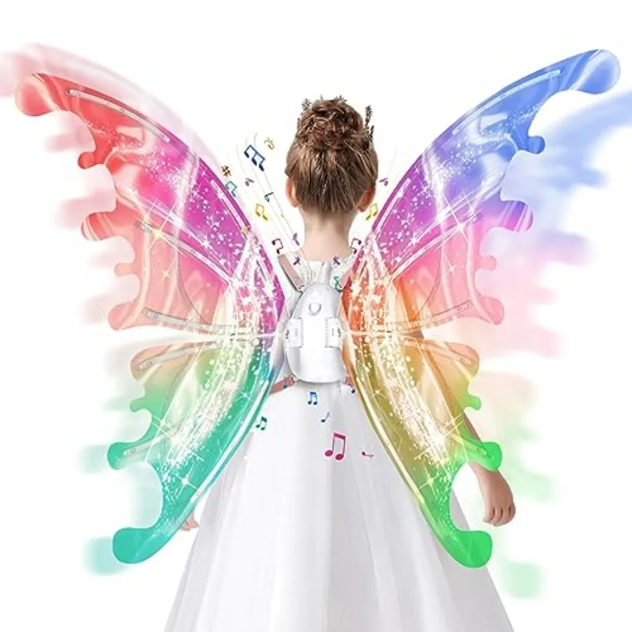 Electric Fairy Wings for Girls, Light Up Moving Butterfly Wings with LED Lights and Music, Toy for as Halloween Valentine Birth
Electric Fairy Wings for Girls, Light Up Moving Butterfly Wings with LED Lights and Music, Toy for as Halloween Valentine Birth