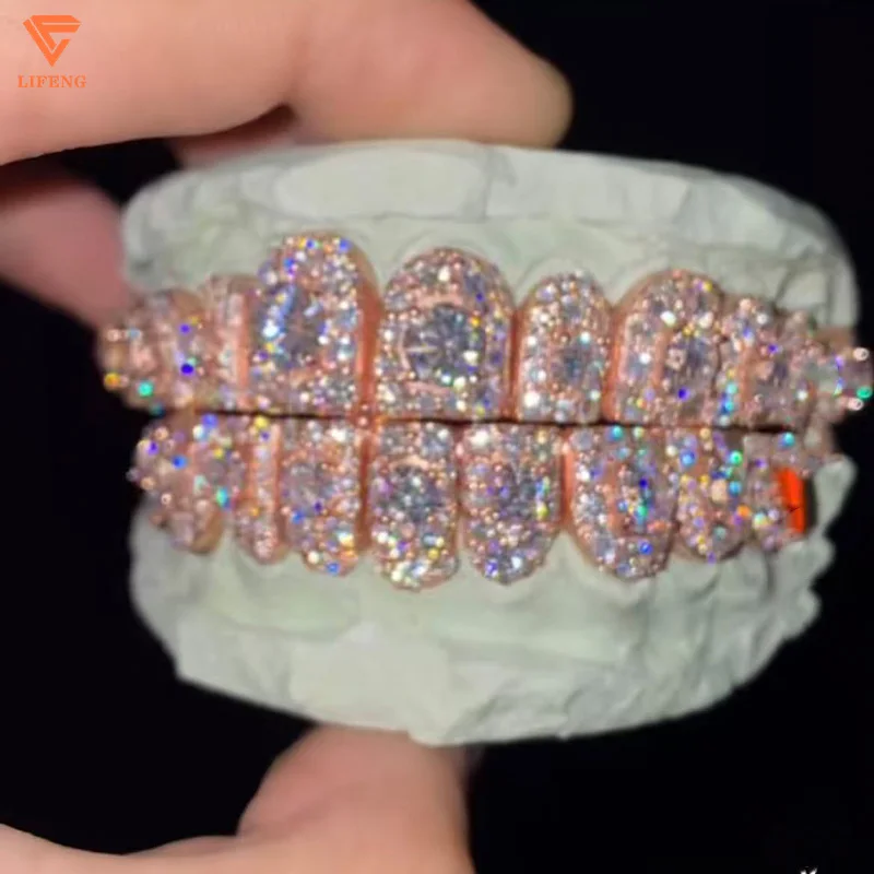 Custom Men Women Top Bottom 6 8 10 S925 Silver VVS Big Moissanite Diamond Rose Gold Plated Teeth Fine Grillz
Custom Men Women Top Bottom 6 8 10 S925 Silver VVS Big Moissanite Diamond Rose Gold Plated Teeth Fine Grillz