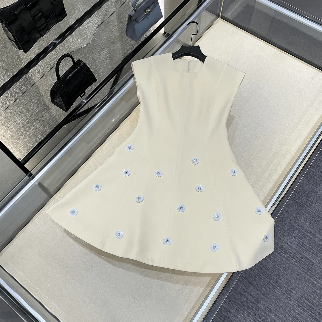 Ele round Ne Umbrella Skirt Vest Dr Women's High Waist A-Line Summer Dr Pearl Embellied Svel Gown
Ele round Ne Umbrella Skirt Vest Dr Women's High Waist A-Line Summer Dr Pearl Embellied Svel Gown