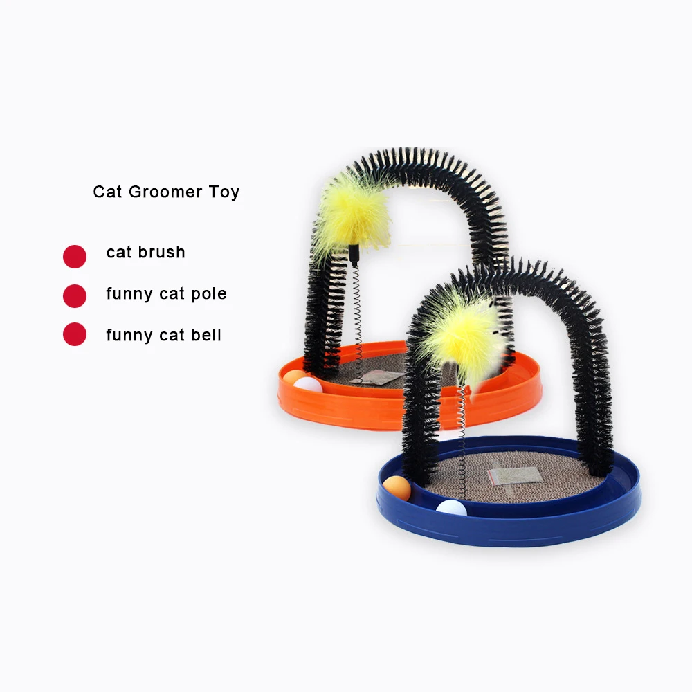 Multi-function Cat Toy Plate Brush Hair Remover Corrugated Paper Kitten Toys Interactive with 2 Balls Cat Feather Spring Toy
Multi-function Cat Toy Plate Brush Hair Remover Corrugated Paper Kitten Toys Interactive with 2 Balls Cat Feather Spring Toy