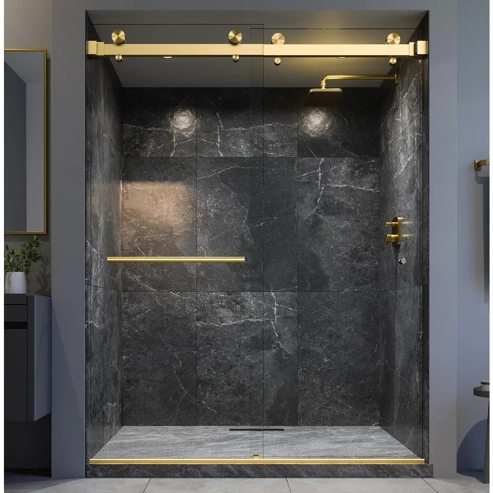 VITRA-200X 56,5–60 дюймов Ш x 78 дюймов, безрамная душевая дверь с поворотными направляющими 3/8 дюйма и (10 мм), прозрачное закаленное стекло (атласная латунь — рушечник
VITRA-200X 56,5–60 дюймов Ш x 78 дюймов, безрамная душевая дверь с поворотными направляющими 3/8 дюйма и (10 мм), прозрачное закаленное стекло (атласная латунь — рушечник