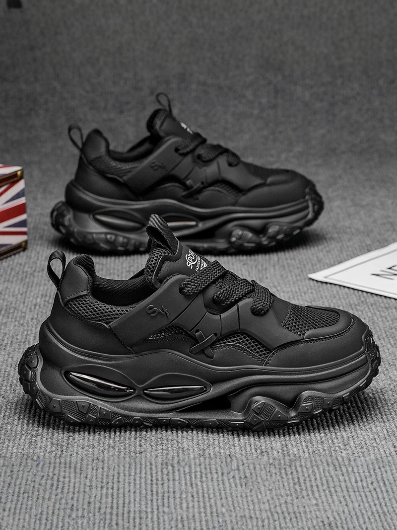 Black Samurai Men's Shoes Breathable Mesh Sporty Dad Sneakers High Insole Spring Autumn Seasonal Rubber Outsole round Toe
Black Samurai Men's Shoes Breathable Mesh Sporty Dad Sneakers High Insole Spring Autumn Seasonal Rubber Outsole round Toe