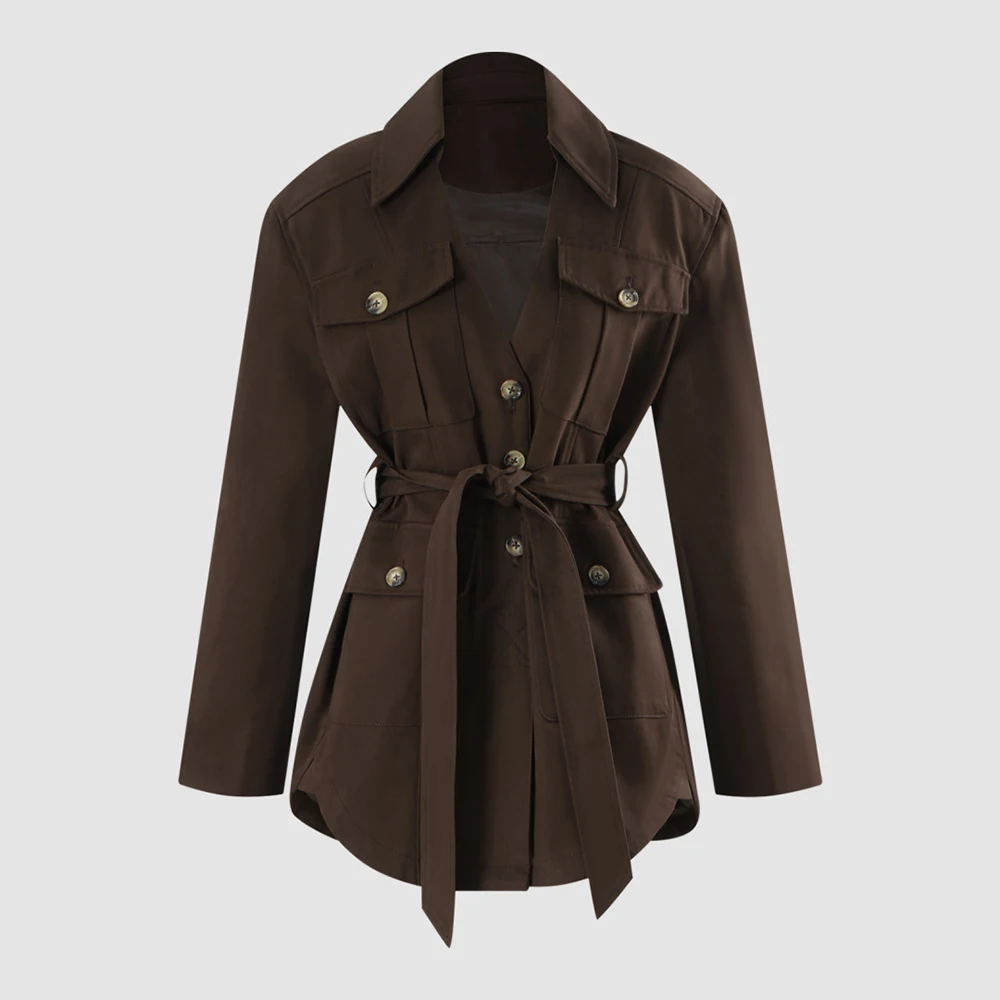 2026 New Women's 100% Cotton Jacket, Vintage Brown Belted Safari Jacket, Casual Lapel Pocket Utility Coat Windbreaker Outerwear
2026 New Women's 100% Cotton Jacket, Vintage Brown Belted Safari Jacket, Casual Lapel Pocket Utility Coat Windbreaker Outerwear