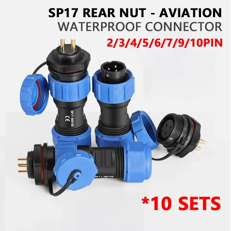 10 Sets SP17 2 3 4 5 7 9 pin waterproof connector,waterproof electrical Male and female connectors waterproof electrical wire c
10 Sets SP17 2 3 4 5 7 9 pin waterproof connector,waterproof electrical Male and female connectors waterproof electrical wire c