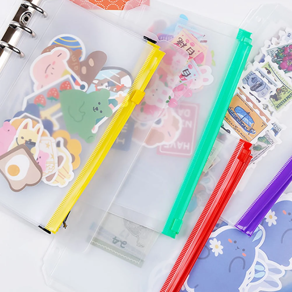 6pcs Colored Zipper Bags A6 Size Spiral Notebook Pockets File Folder Inserts PVC Material Storage Document Bags
6pcs Colored Zipper Bags A6 Size Spiral Notebook Pockets File Folder Inserts PVC Material Storage Document Bags