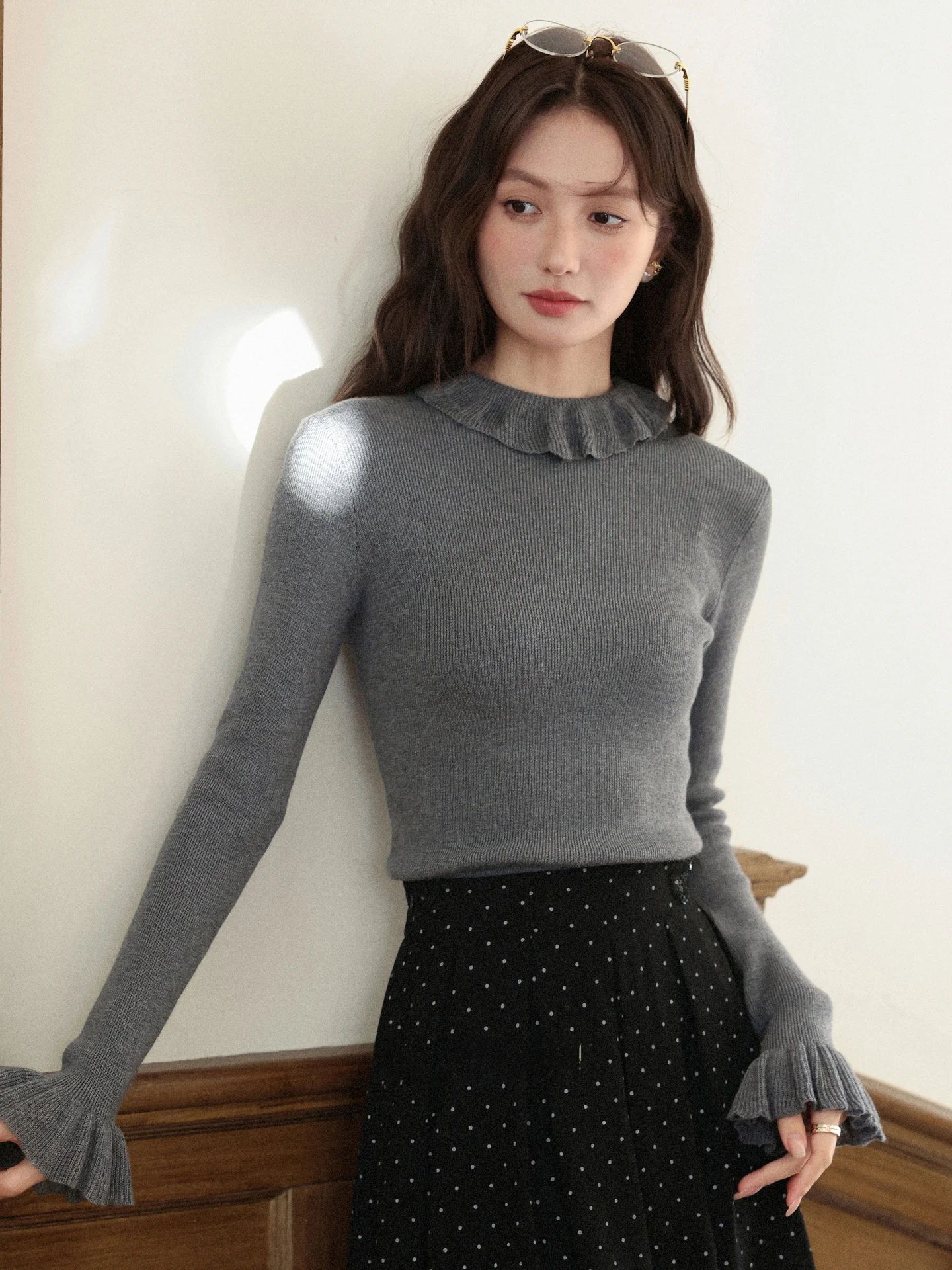 ay Knitted Sweater with Wood ain Ruffle Collar And Flared Sves for Women Autumn New Sle Base Layer Top by Lu Xiang Nan
ay Knitted Sweater with Wood ain Ruffle Collar And Flared Sves for Women Autumn New Sle Base Layer Top by Lu Xiang Nan