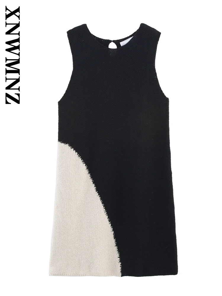 XNWMNZ 2025 Summer New Lady Elegant Simple Button back O-Collar Knitted mini Dress Fashion Casual Female Sleeveless Dresses
XNWMNZ 2025 Summer New Lady Elegant Simple Button back O-Collar Knitted mini Dress Fashion Casual Female Sleeveless Dresses
