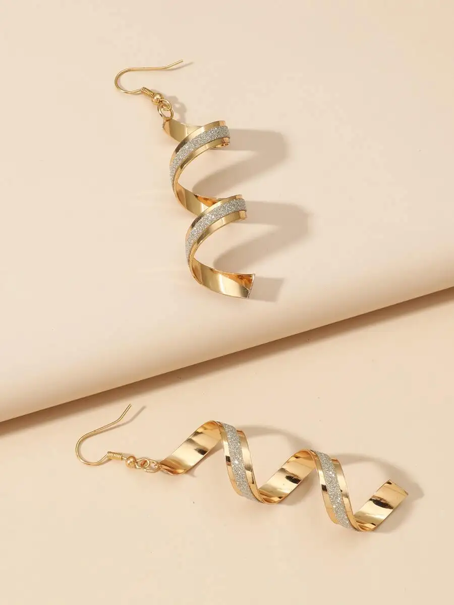 Glitter Detail Spiral Drop Earrings For Women
Glitter Detail Spiral Drop Earrings For Women