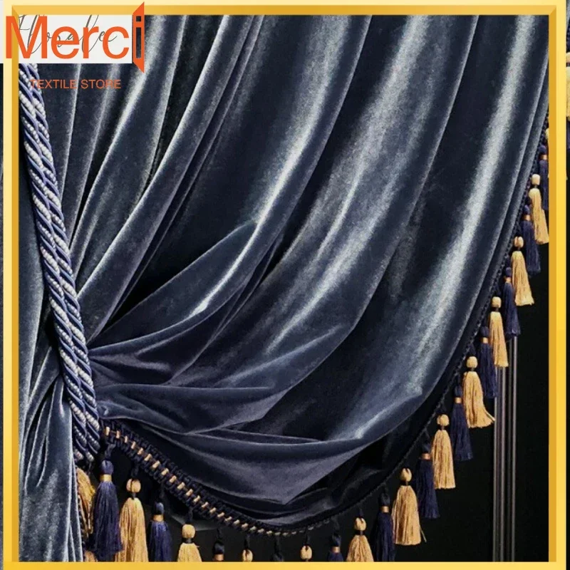 French Luxury Gray-blue Curtains For Living Room Bedroom American Blackout Velvet Curtain High-end Villa Window Screen Custom
French Luxury Gray-blue Curtains For Living Room Bedroom American Blackout Velvet Curtain High-end Villa Window Screen Custom