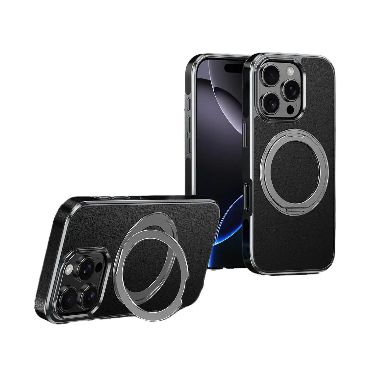 Genuine leather+PC 360 ° rotating bracket back cover For iPhone 16 15 14 Pro Max Magsafe Magnetic wireless charging phone Case
Genuine leather+PC 360 ° rotating bracket back cover For iPhone 16 15 14 Pro Max Magsafe Magnetic wireless charging phone Case