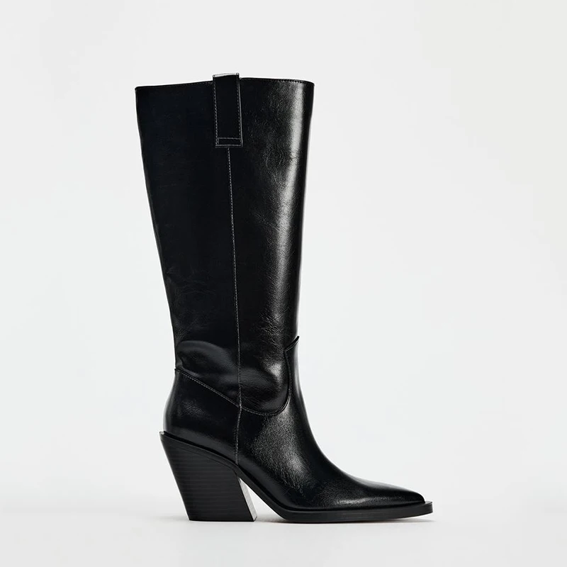 Autumn Winter Pointed Toe Western Cowboy Boots British Style High Heel Knight Boots Chunky Heel Retro Long Tube Boots Women
Autumn Winter Pointed Toe Western Cowboy Boots British Style High Heel Knight Boots Chunky Heel Retro Long Tube Boots Women