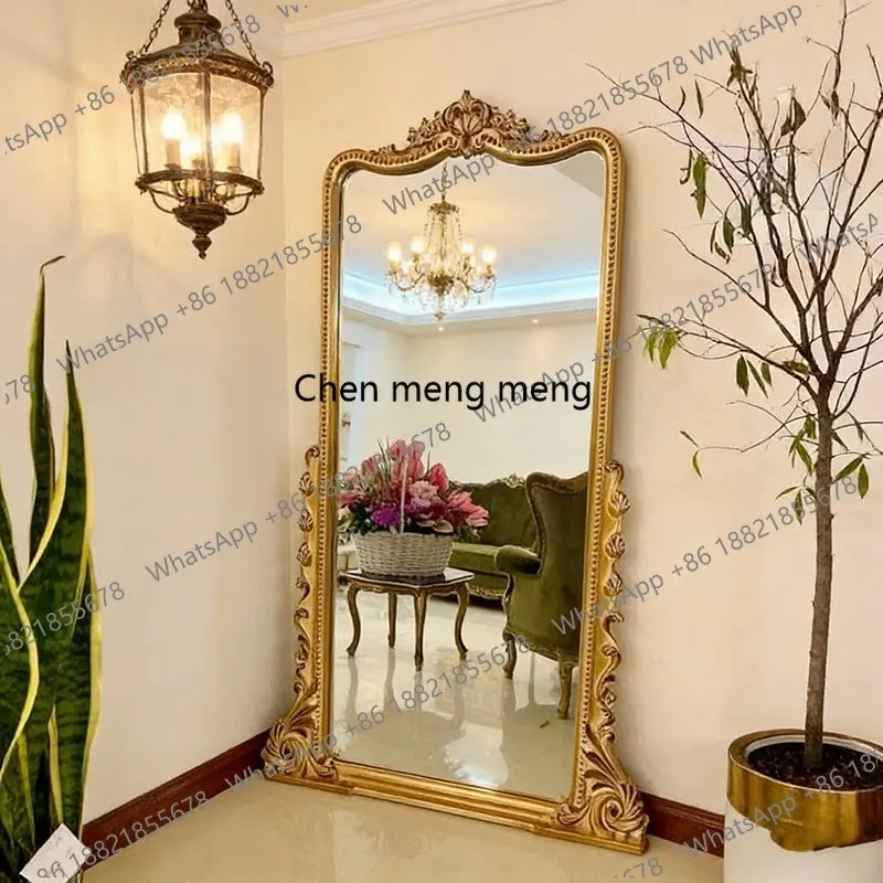 French vintage full-length mirror, American floor mirror, wall hanging, home carved clothing store fitting mirror
French vintage full-length mirror, American floor mirror, wall hanging, home carved clothing store fitting mirror