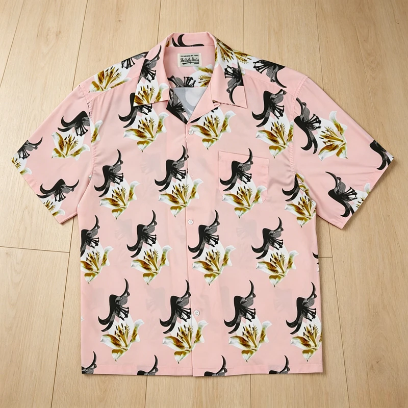 Pink Lily Floral Print Aloha Shirt WACKO MARIA Hawaiian Shirts Summer Casual Short Sleeves
Pink Lily Floral Print Aloha Shirt WACKO MARIA Hawaiian Shirts Summer Casual Short Sleeves