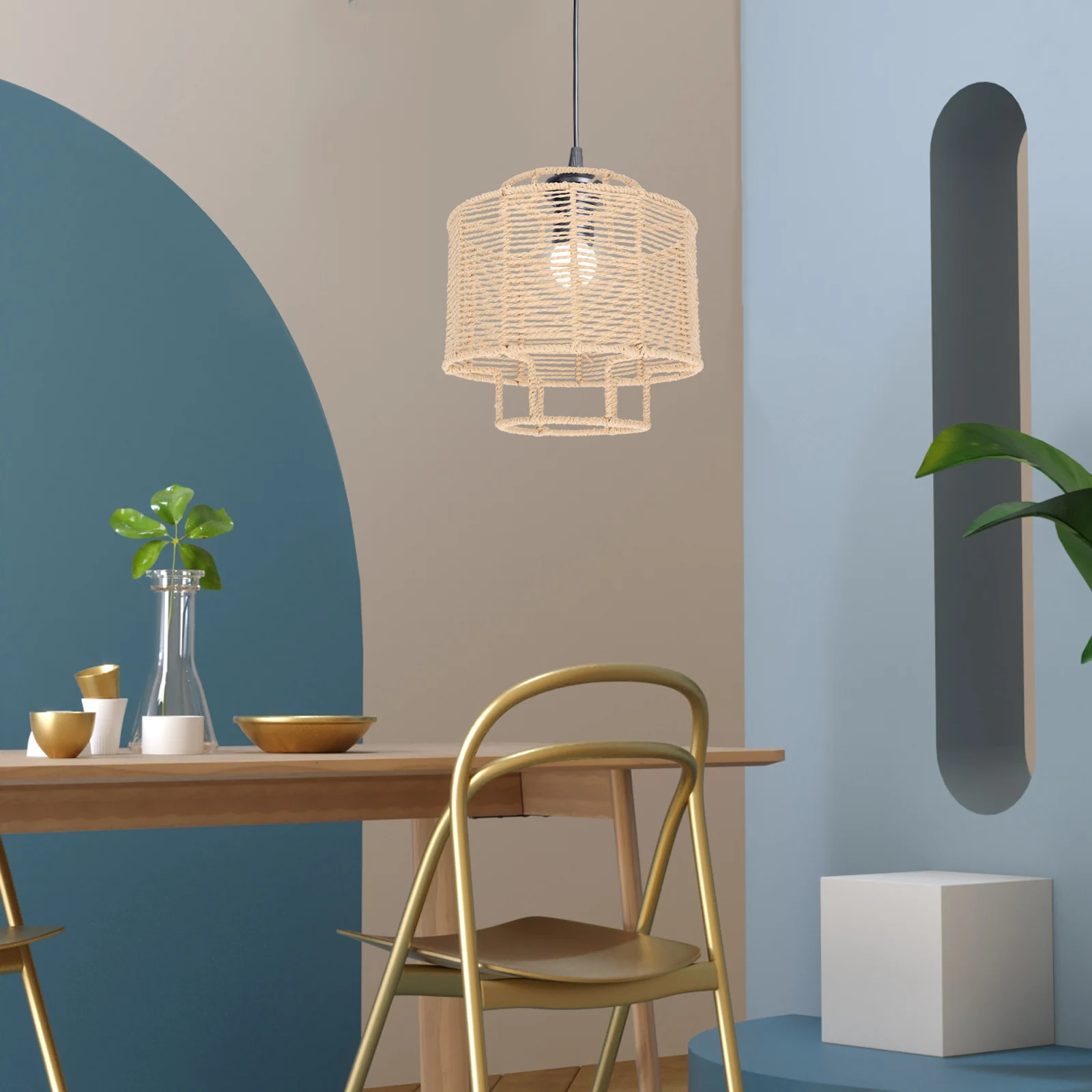 Small Lampshade Paper Rope Weaving Drum Lampshade Ceiling Indoor Light Cover Wrought Iron Durable Minimalist Style Decorative
Small Lampshade Paper Rope Weaving Drum Lampshade Ceiling Indoor Light Cover Wrought Iron Durable Minimalist Style Decorative