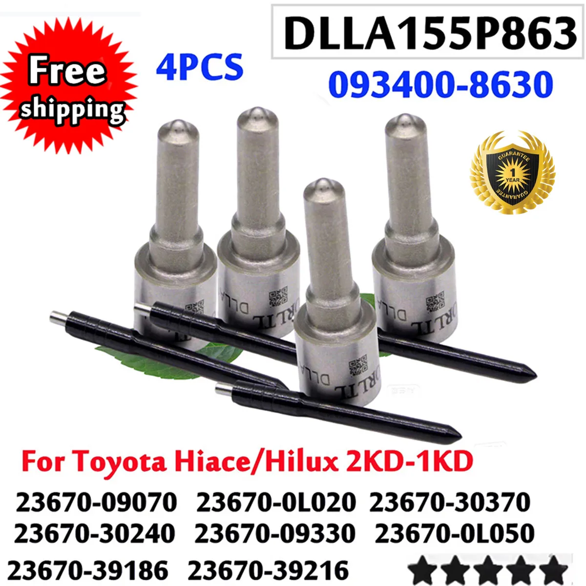 4 шт. дизельная форсунка DLLA155P863 093400-8630 для Toyota 23670-09070 23670-0L020 23670-0L050 23670-0L050 23670-39186 095000-8290
4 шт. дизельная форсунка DLLA155P863 093400-8630 для Toyota 23670-09070 23670-0L020 23670-0L050 23670-0L050 23670-39186 095000-8290