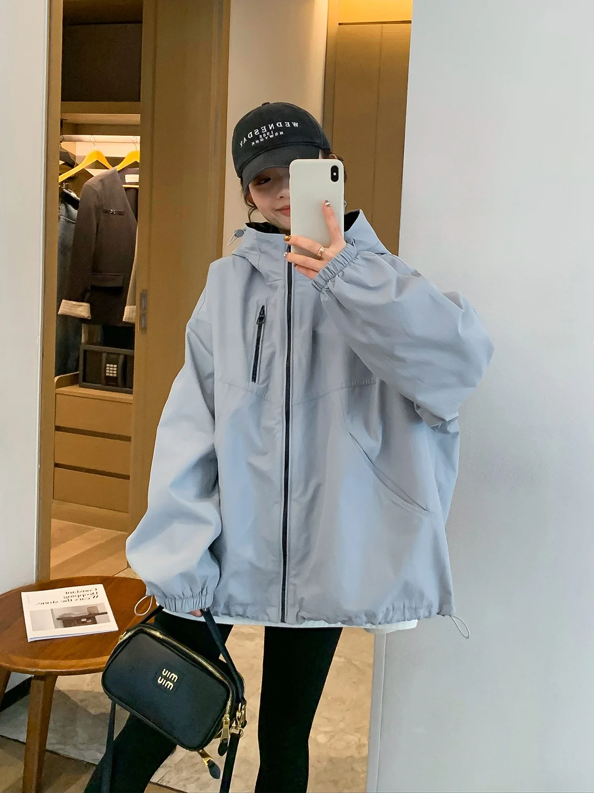 Blue Hooded Jaet Love Devil Fi Faion Loose Slimming Top Women's Spring New Sle Commute Windbreaker Outerwear
Blue Hooded Jaet Love Devil Fi Faion Loose Slimming Top Women's Spring New Sle Commute Windbreaker Outerwear