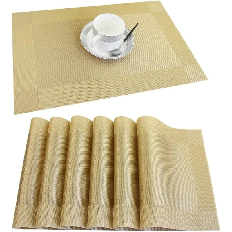 4Pcs Golden Table Mat Set Non-Slip Bowl Pad Coaster Set Washable PVC Dining Table Placemats Modern Home Decoration Accessories
4Pcs Golden Table Mat Set Non-Slip Bowl Pad Coaster Set Washable PVC Dining Table Placemats Modern Home Decoration Accessories