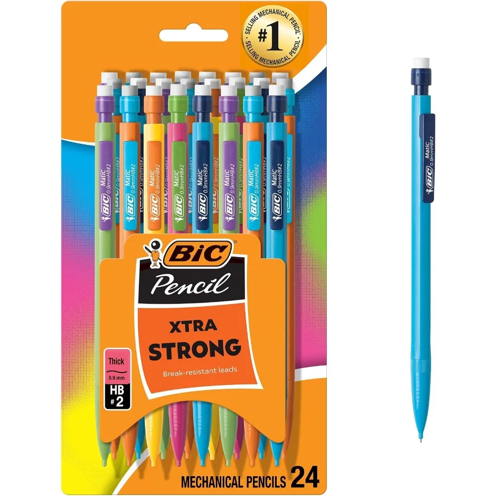 0.9mm Thick Point Mechanical Pencils with Erasers Bulk 24-Count Pack for School Office Writing Supplies
0.9mm Thick Point Mechanical Pencils with Erasers Bulk 24-Count Pack for School Office Writing Supplies