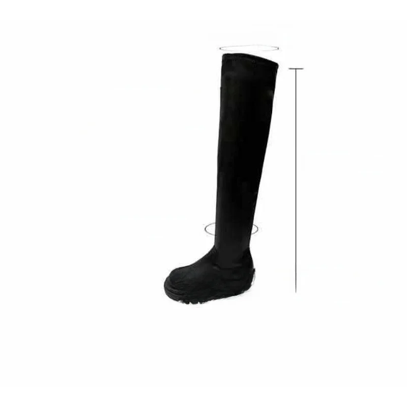 Women's Winter Knee-high Elastic Short-calf Thick-sole Knight Boots Korean Style round Toe Rubber Outsole Comfortable Commute
Women's Winter Knee-high Elastic Short-calf Thick-sole Knight Boots Korean Style round Toe Rubber Outsole Comfortable Commute